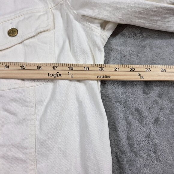 Ralph Lauren Jeans Co Jacket Womens M Ivory Denim Beaded Southwestern Boho - Picture 12 of 13